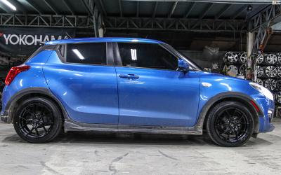 รถ -SUZUKI SWIFT III A2L ล้อแม็ก -LENSO Jager Dyna ดำด้าน สเปค - 16x7 ET35 4x100 รัดยาง - YOKOHAMA ES32 เบอร์ - 195/50-16