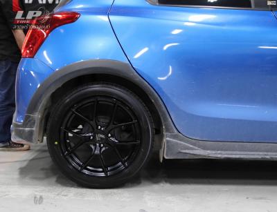 รถ -SUZUKI SWIFT III A2L ล้อแม็ก -LENSO Jager Dyna ดำด้าน สเปค - 16x7 ET35 4x100 รัดยาง - YOKOHAMA ES32 เบอร์ - 195/50-16