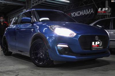 รถ -SUZUKI SWIFT III A2L ล้อแม็ก -LENSO Jager Dyna ดำด้าน สเปค - 16x7 ET35 4x100 รัดยาง - YOKOHAMA ES32 เบอร์ - 195/50-16