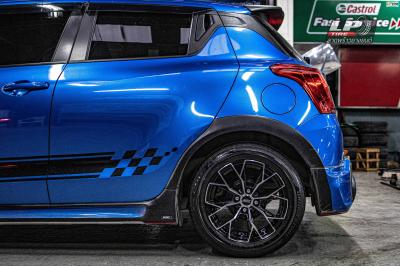 รถ - SUZUKI SWIFT ล้อแม็ก - SSW S389 ดำหน้าเงา สเปค - 15x6.5 ET35 4x100