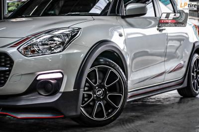 รถ - SUZUKI SWIFT ล้อแม็ก - TK SMART MINI DOLPHIN ดำหน้าเงา สเปค - 17x7.5 ET38 4x100 รัดยาง - FIRENZA ST-01A เบอร์ - 205/45-17