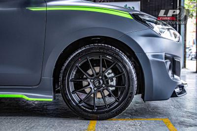 รถ - SUZUKI SWIFT ล้อแม็ก -ENKEI SC48 ดำด้าน สเปค - 17x7.5 ET38 4x100 ยาง - MICHELIN PS4 เบอร์- 205/45-17