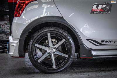 รถ - SUZUKI SWIFT A2L ล้อแม็ก - LENSO JAGER-CRAFT ดำหน้าเงา สเปค - 16x7 ET35 4x100