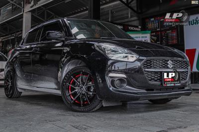รถ - SUZUKI SWIFT ล้อแม็ก - EAGLE WHEEL V08 ดำหน้าเงาอันเดอร์คัตแดง สเปค - 15x7 ET35 4x100
ยาง - YOKOHAMA A-DRIVE AA01 เบอร์ - 195/55-15