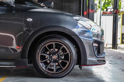 รถ - SUZUKI SWIFT ล้อแม็ก - TK SMART MINI DOLPHIN ดำด้านหน้าเงา ขอบ - 15x7 ET35 4x100 ยาง - BRIDGESTONE EP150 เบอร์ - 175/65-15