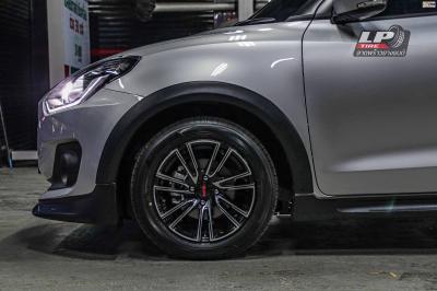 รถ - SUZUKI SWIFT ล้อแม็ก - TORQ SMR BY LENSO ดำหน้าเงา ขอบ - 15x7 ET35 4x100 ยาง - ALLIANCE AL30 030Ex เบอร์ - 195/55-15