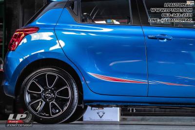 รถ - SUZUKI SWIFT ล้อแม็ก - TK SMART MINI DOLPHINดำหน้าเงา ขอบ - 17x7.5 ET38 4x100 ยาง - LENSO D-1CS เบอร์ - 205/45-17