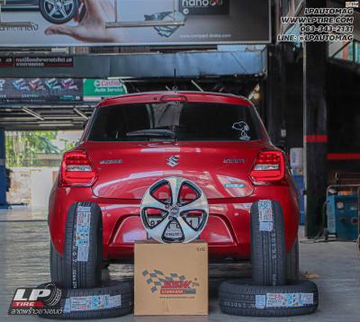 รถ - SUZUKI SWIFT ล้อแม็ก - SSW S056 ดำหน้าเงา สเปค - 15x6.5 ET38 4x100 ยาง -ALLIANCE AL30 030Ex เบอร์ -185/60-15