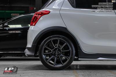 รถ - SUZUKI SWIFT ล้อแม็ก - TK SMART MINI DOLPHIN ดำหน้าเงา สเปค - 17x7.5 ET38 4x100 ยาง - LENSO D-1CS เบอร์ - 205/45-17