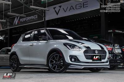 รถ - SUZUKI SWIFT ล้อแม็ก - TK SMART MINI DOLPHIN ดำหน้าเงา สเปค - 17x7.5 ET38 4x100 ยาง - LENSO D-1CS เบอร์ - 205/45-17