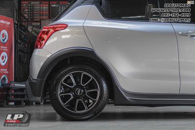 รถ -SUZUKI SWIFT ล้อแม็ก - TK SMART MINI DOLPHIN ดำด้านหน้าเงา สเปค -15x7 ET35 4x100 ยาง - BRIDGESTONE EP150 เบอร์ -175/65-15