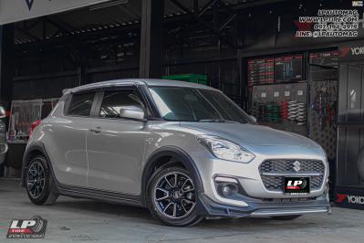 รถ -SUZUKI SWIFT ล้อแม็ก - TK SMART MINI DOLPHIN ดำด้านหน้าเงา สเปค -15x7 ET35 4x100 ยาง - BRIDGESTONE EP150 เบอร์ -175/65-15