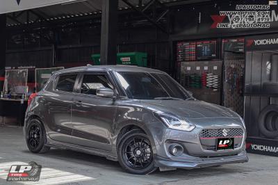 รถ - SUZUKI SWIFT ล้อแม็ก - TORQ TCN (TC105N) ดำด้าน สเปค - 15x7 ET33 4x100 ยาง - LENSO D-1CS เบอร์ - 195/55-15