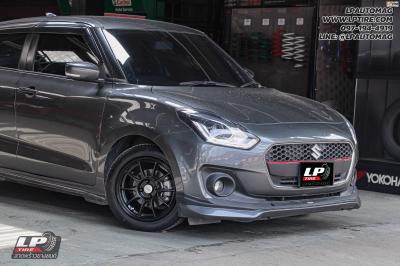 รถ - SUZUKI SWIFT ล้อแม็ก - TORQ TCN (TC105N) ดำด้าน สเปค - 15x7 ET33 4x100 ยาง - LENSO D-1CS เบอร์ - 195/55-15