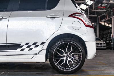 รถ -SUZUKI SWIFT A2L ล้อแม็ก - SSW S348 ดำหน้าเงา สเปค - 17x8 ET38 4x100 รัดยาง - DEESTONE R702 เบอร์ - 205/45-17