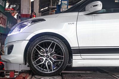 รถ -SUZUKI SWIFT A2Lล้อแม็ก - SSW S348 ดำหน้าเงา สเปค - 17x8 ET38 4x100 รัดยาง - DEESTONE R702 เบอร์ - 205/45-17