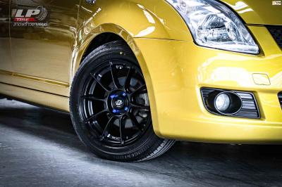 รถ - SUZUKI SWIFT AZG ล้อแม็ก - LENSO CLIMAX (90C) สีดำด้าน สเปค - 15x7 4x100 ET33