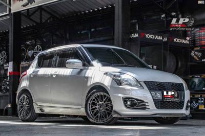 รถ - SUZUKI SWIFT ล้อแม็ก - SSW S348 เทากัน ขอบ - 17x8 ET38 4x100 ยาง - YOKOHAMA ES32 เบอร์ - 205/45-17