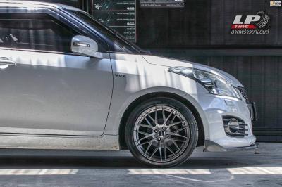 รถ - SUZUKI SWIFT ล้อแม็ก - SSW S348 เทากัน ขอบ - 17x8 ET38 4x100 ยาง - YOKOHAMA ES32 เบอร์ - 205/45-17