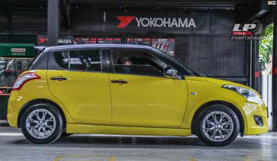 รถ - SUZUKI SWIFT ล้อแม็ก - SSW S389 Hyper Silver หน้าเงา ขอบ - 15x6.5 ET35 4x100 ยางเดิม - CONTINENTAL ComfortContact CC6 เบอร์ - 195/55 R15