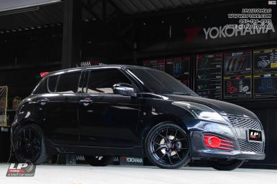 รถ - SUZUKI SWIFT ล้อแม็ก - LENSO Jager Dyna ดำด้าน สเปค - 17x7.5 ET35 4x100 ยาง - YOKOHAMA V701 เบอร์ - 205/45-17 น็อตล้อ 7 เหลี่ยม - 12x1.25