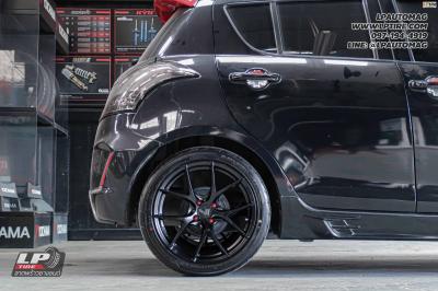 รถ - SUZUKI SWIFT ล้อแม็ก - LENSO Jager Dyna ดำด้าน สเปค - 17x7.5 ET35 4x100 ยาง - YOKOHAMA V701 เบอร์ - 205/45-17 น็อตล้อ 7 เหลี่ยม - 12x1.25