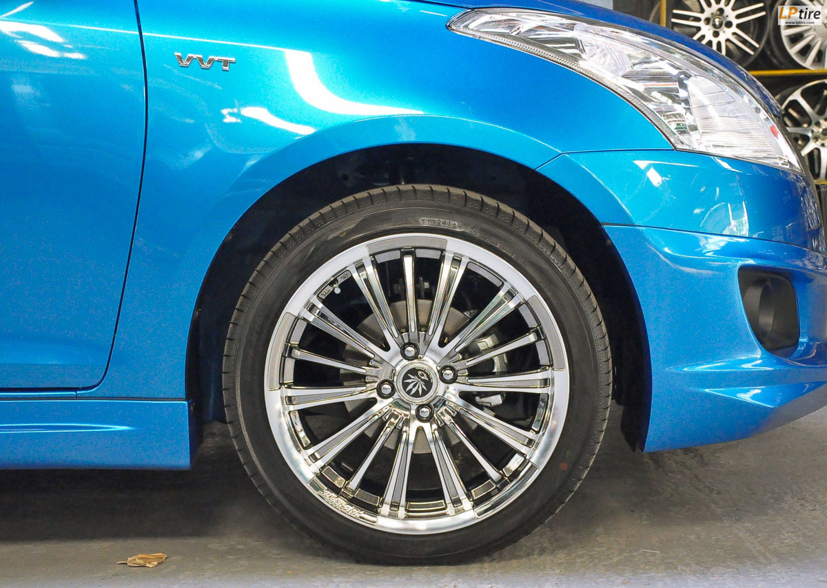 SUZUKI SWIFT + แม็ก LG 076 ขอบ17 สีBCกลึงหน้าเงา + ยาง YOKOHAMA AE50 205/45-17