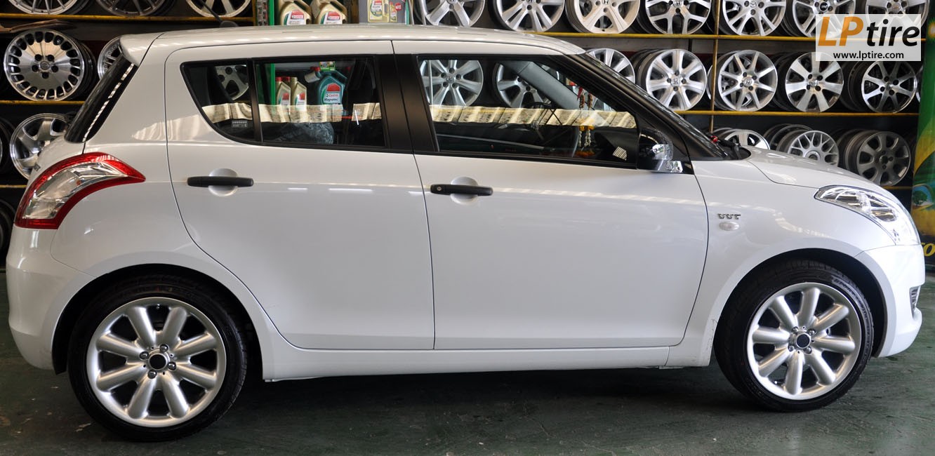 Suzuki Swift + ล้อแม็ก TAW MINI 17นิ้ว สี Hyper Silver + ยาง DUNLOP LM703 205/45-17