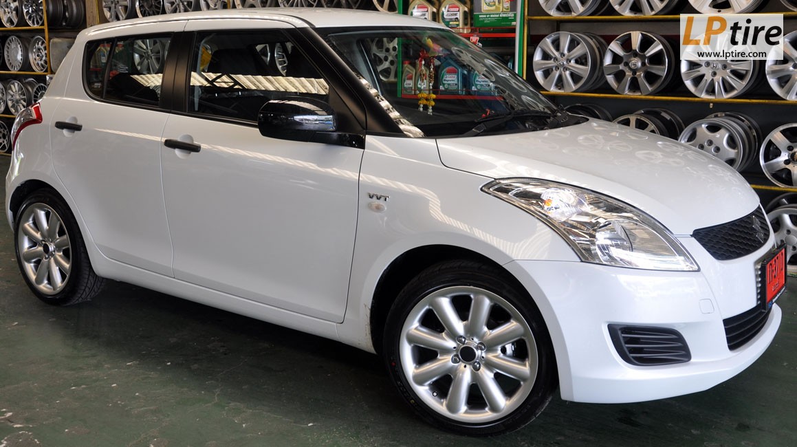 Suzuki Swift + ล้อแม็ก TAW MINI 17นิ้ว สี Hyper Silver + ยาง DUNLOP LM703 205/45-17