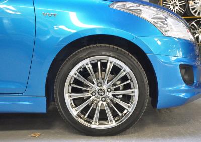 SUZUKI SWIFT + แม็ก LG 076 ขอบ17 สีBCกลึงหน้าเงา + ยาง YOKOHAMA AE50 205/45-17