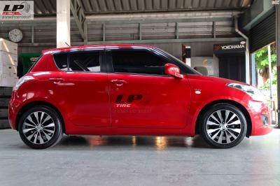 SUZUKI SWIFT + แม็กมือสอง Suzuki Swift 16H6 4x100 ดำหน้าเงา พร้อมยางยนต์ MAXXIS HP5 195/50-16 ปี21