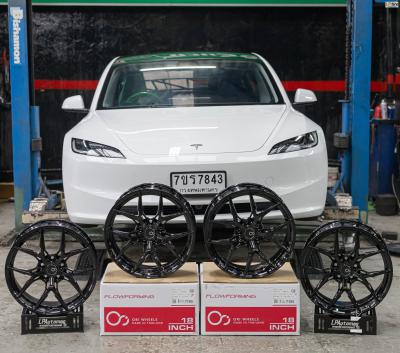 รถ - Tesla Model 3 ล้อแม็ก - ORI WHEELS CHAPTER-4 FlowForming V-BLACK สเปค - 18x8.5 ET35 5x112-5x114.3 ใช้ยางเดิม