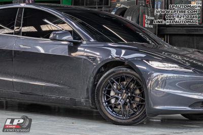 รถ - Tesla Model 3 ล้อแม็ก - LENSO VENTUS ดำด้าน สเปค - 18x8.5 ET35 5x114.3 ใช้ยางเดิม