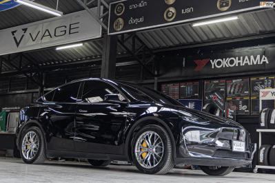 รถ - Tesla Model Y ล้อแม็ก - MGW FF010F Hyper Black สเปค - 19x8.5 ET35 5x112-5x114.3