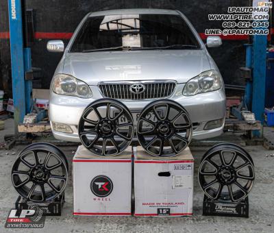 รถ - TOYOTA ALITS ล้อแม็ก - TK SMART MINI DOLPHIN ดำด้านหน้าเงา สเปค -15x7 ET35 4x100