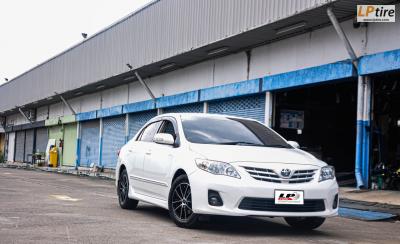 ล้อแม็ก SSW E101 15x6.5นิ้ว 5x100 ET38 ดำหน้าเงา จับคุ่กับ TOYOTA ALTIS สวยครับ