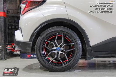รถ - TOYOTA CH-R ล้อแม็ก -NAYA EVEREST-15 (3352) ดำหน้าเงาอันเดอร์คัตแดง สเปค - 17x7.5 ET40 5x114.3 ใช้ยางเดิม