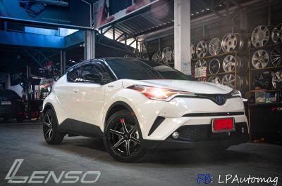 Toyota C-HR + ล้อแม็ก LENSO JAGER CRAFT 18นิ้ว สีดำหน้าเงามิงริ่งเงิน