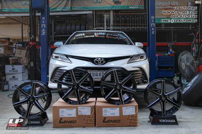 รถ - TOYOTA CAMRY ล้อแม็ก -LENSO Jager Craft ดำเงามิลลิ่งก้านเงิน สเปค - 17x7.5 ET35 5x114.3
ยางเดิม