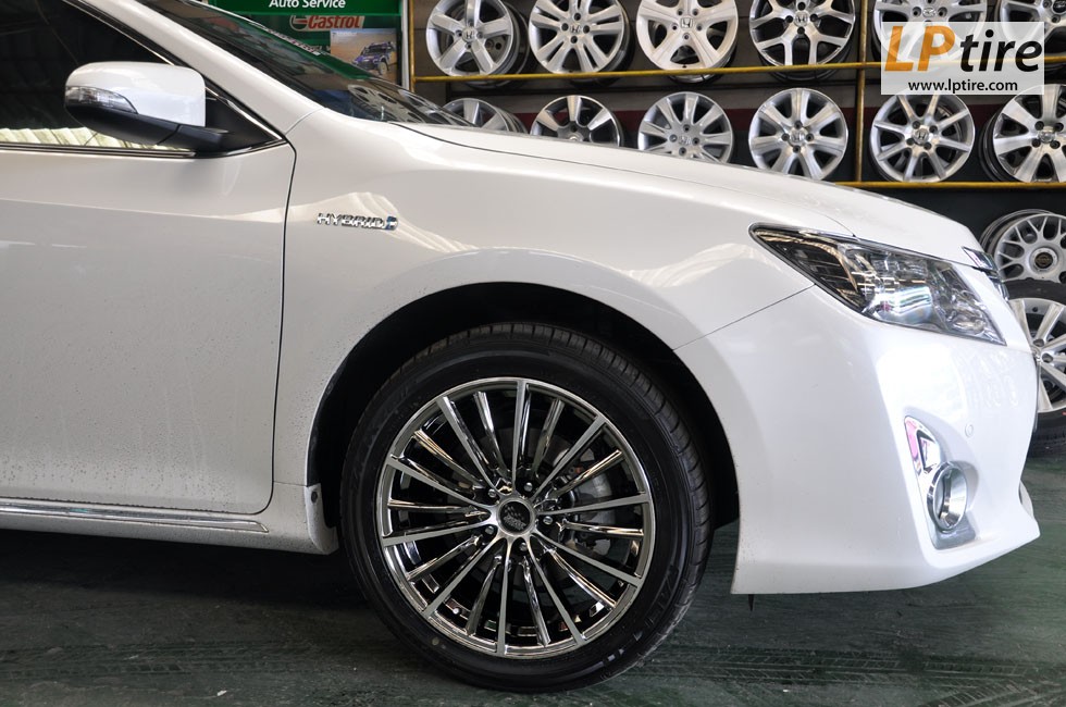 Toyota Camry + ล้อแม็ก Moter Sport Kranze166 18นิ้ว สี Black Chrome + ยาง FALKEN ZE912 235/45-18