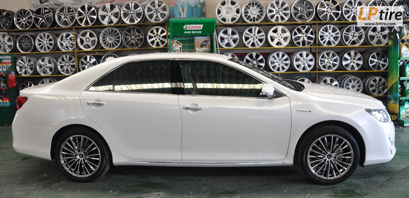 Toyota Camry + ล้อแม็ก Moter Sport Kranze166 18นิ้ว สี Black Chrome + ยาง FALKEN ZE912 235/45-18