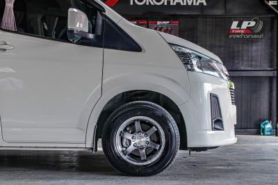 รถ - TOYOTA COMMUTER ล้อแม็ก - YACHIYODA XT6 เทาขอบเงา ขอบ - 16x8 ET25 6x130 ยางเดิม - YOKOHAMA เบอร์ - 215/70-16