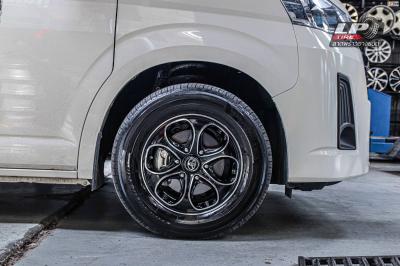 รถ - TOYOTA COMMUTER ล้อแม็ก - L.T.C (SY) TYT-361 ดำหน้าเงา ขอบ - 16x7 ET30 6x130 ยางเดิม - YOKOHAMA เบอร์ - 235/55-16