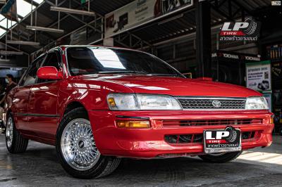 รถ - TOYOTA COROLLA ล้อแม็ก - THAI FORMOSA V10 Hyper Silver หน้าเงา สเปค - 15x7 ET33 4x100-4x114.3 รัดยาง -FALKEN ZE914 เบอร์ - 195/55-15