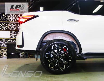 #TOYOTA#FORTUNER จัดล้อแม็ก #LENSO#BLACK#ANGEL V5 20x9.5 ET20 6x139.7 #ดำเงาขลิปเงิน ใช้ยางเดิมยังสวยลงตัว