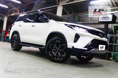 #TOYOTA#FORTUNER จัดล้อแม็ก #LENSO#BLACK#ANGEL V5 20x9.5 ET20 6x139.7 #ดำเงาขลิปเงิน ใช้ยางเดิมยังสวยลงตัว