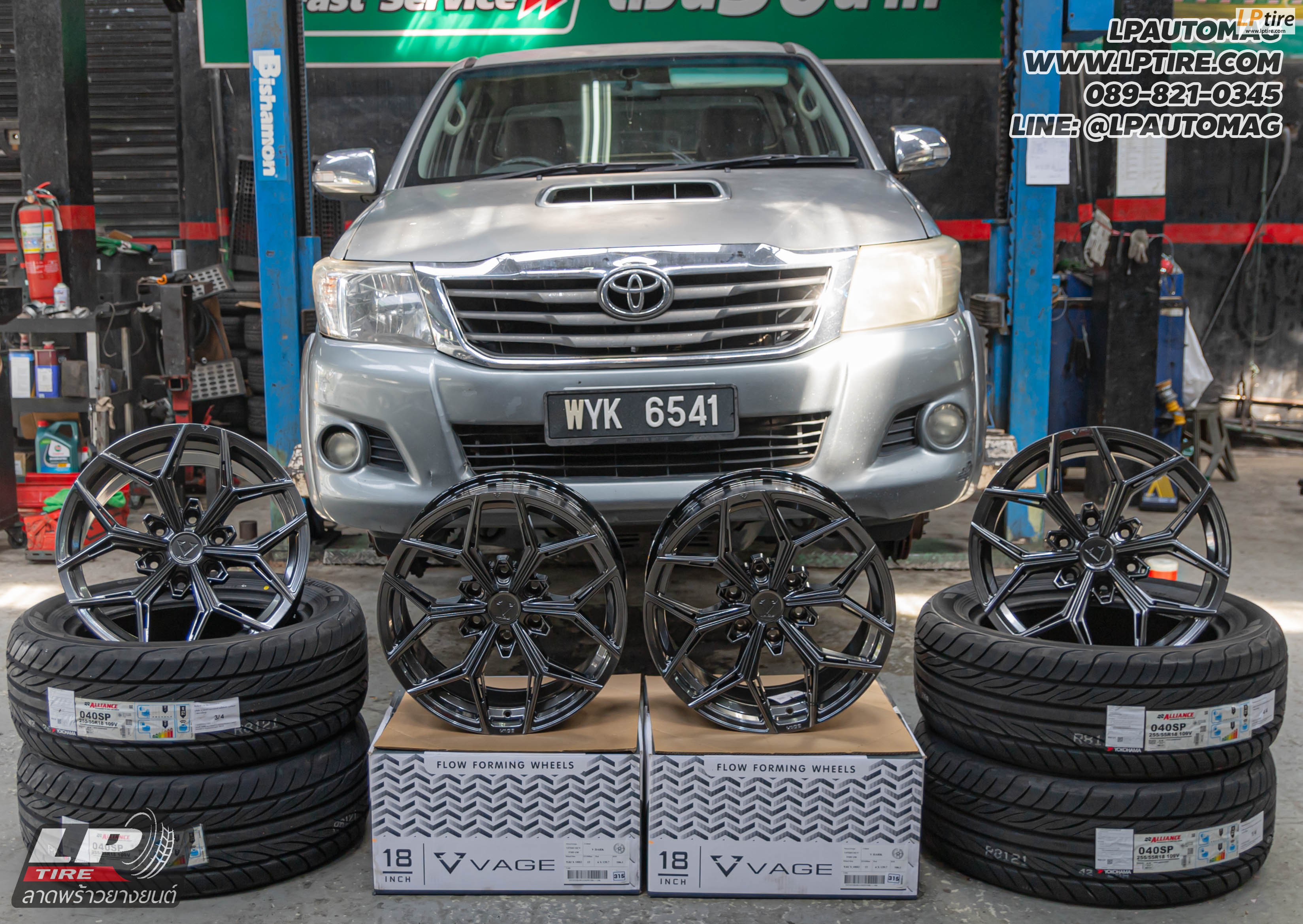 รถ - TOYOTA VIGO ล้อแม็ก - VAGE VFX01 SUV FlowForming V-DARK สเปค - 18x9 ET15 6x139.7
ยาง - YOKOHAMA Alliance 040SP AL40 เบอร์ - 255/55-18