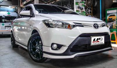 TOYOTA VIOS จัดแม็ก LENSO Jager Dyna 17x7.5 ET35 4x100 #ดำด้าน พร้อมยางยนต์ YOKOHAMA ES32 205/45-17 สวยงามลงตัว