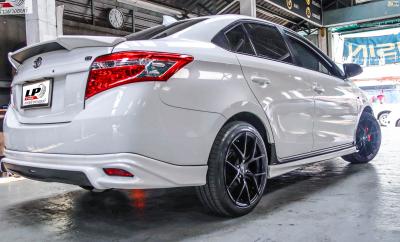 TOYOTA VIOS จัดแม็ก LENSO Jager Dyna 17x7.5 ET35 4x100 #ดำด้าน พร้อมยางยนต์ YOKOHAMA ES32 205/45-17 สวยงามลงตัว