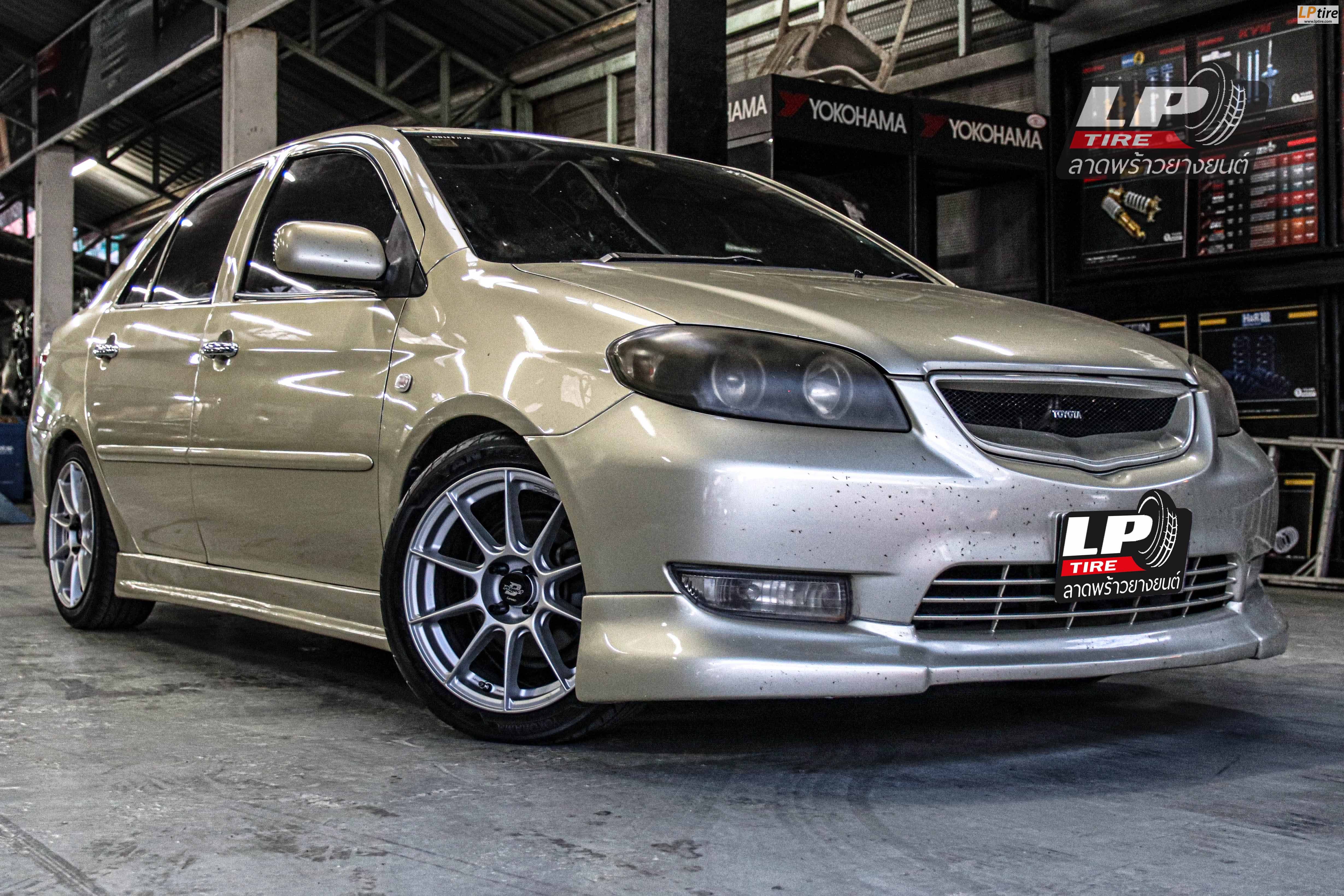 รถ -TOYOTA VIOS I (XP90) ล้อแม็ก - LENSO CLIMAX (90C) ไทเทเนียมด้าน สเปค -16x7 ET35 4x100 รัดยาง - YOKOHAMA V701 ยางเดิม เบอร์ - 205/45-16